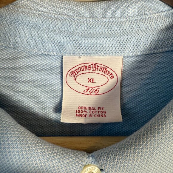 Brooks Brothers 346 Striped Polo Shirt Men's XL Blue Original Fit Pastel Preppy - Picture 6 of 11
